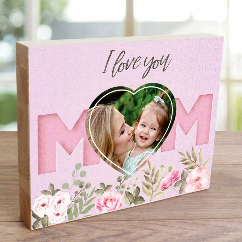 Any Photo I Love You Mom - Wooden Photo Blocks_duplicate