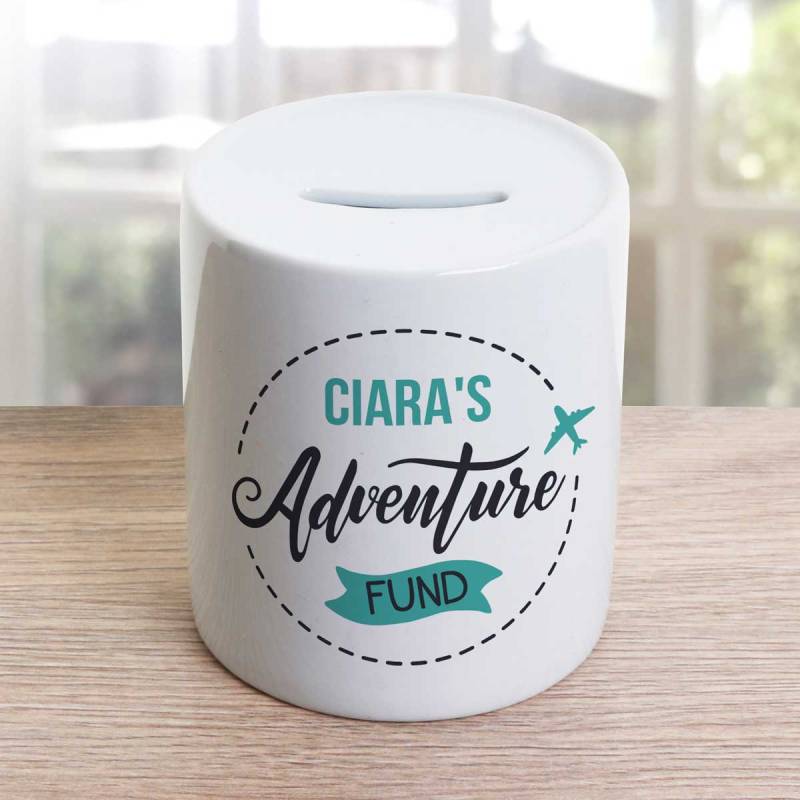 Any Name's Adventure Fund Personalised Money Jar