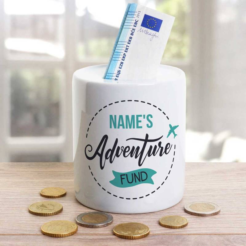 Any Name's Adventure Fund Personalised Money Jar