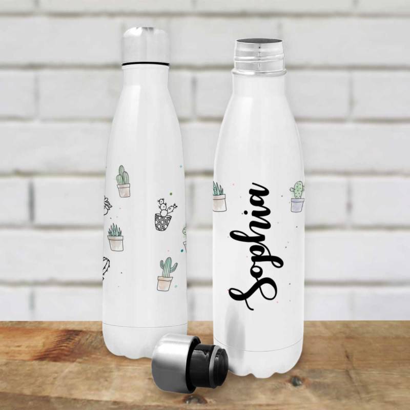 Any Name Cactus - Personalised Stainless Steel Bottle