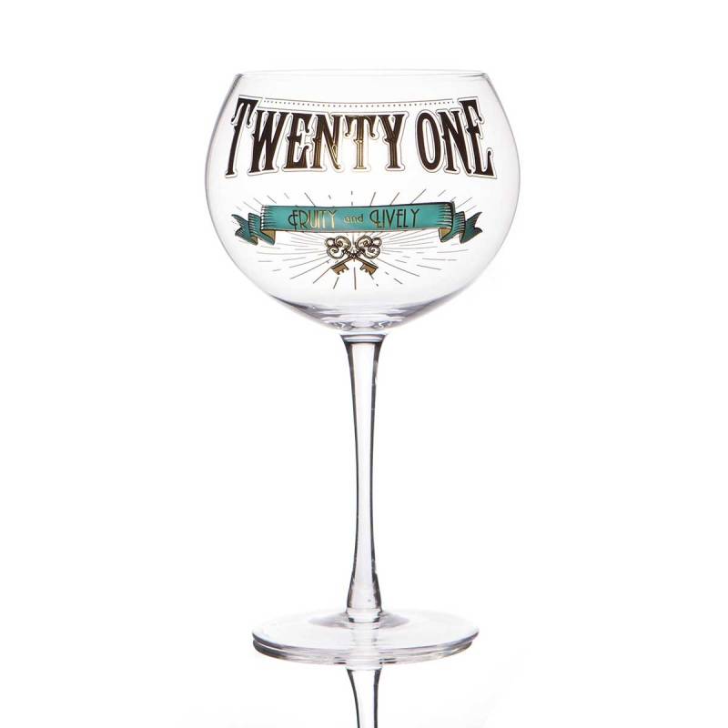 Twenty One 21st Birthday Gin Prohibition Glass