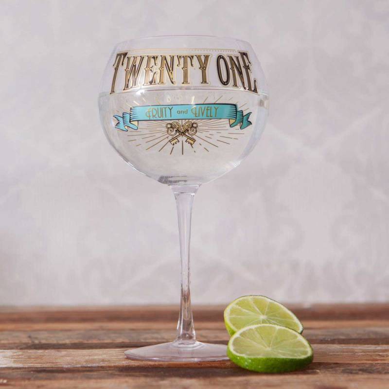 Twenty One 21st Birthday Gin Prohibition Glass