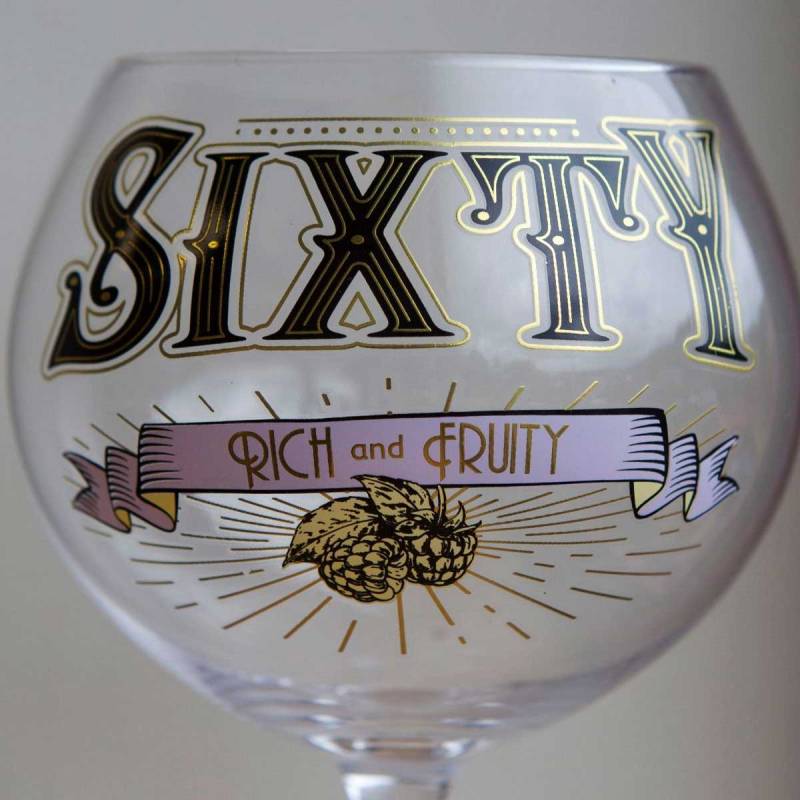 Sixty 60th Birthday Gin Prohibition Glass