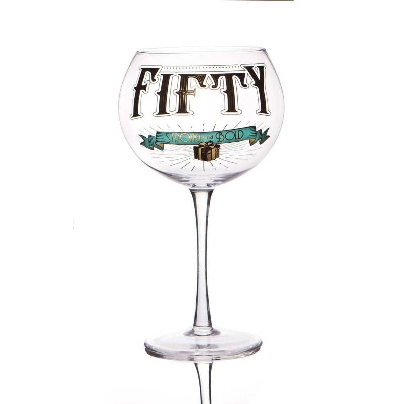 Fifty 50th Birthday Gin Prohibition Glass