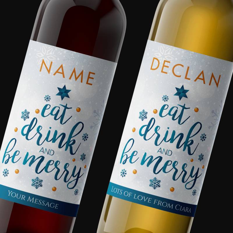 Eat, Drink And Be Merry Personalised Wine