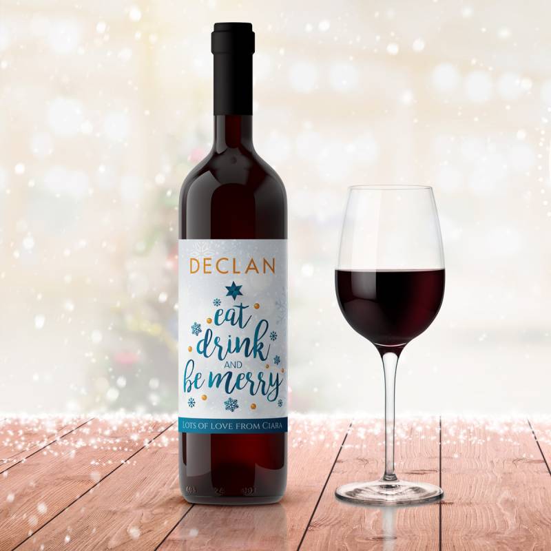 Eat, Drink And Be Merry Personalised Wine