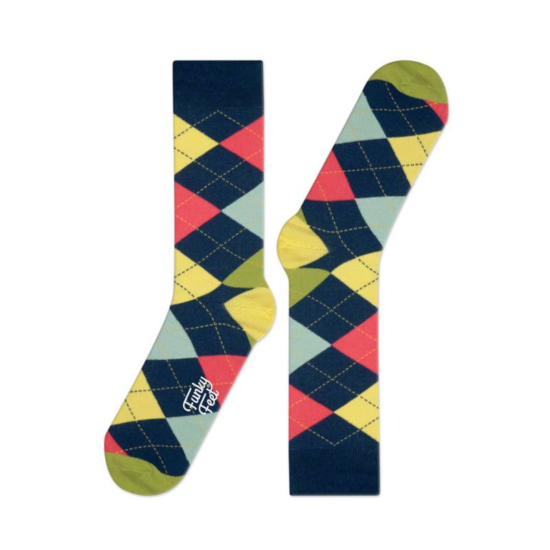 Funky Feet Socks Argyle 3 Pack