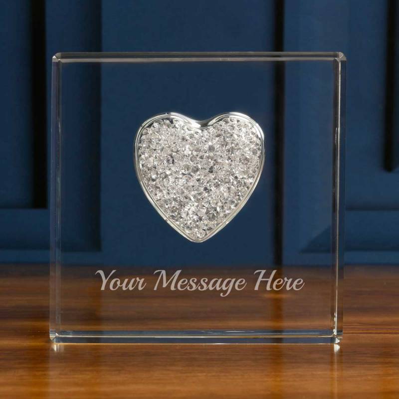 Any Text - Personalised Heart Glass