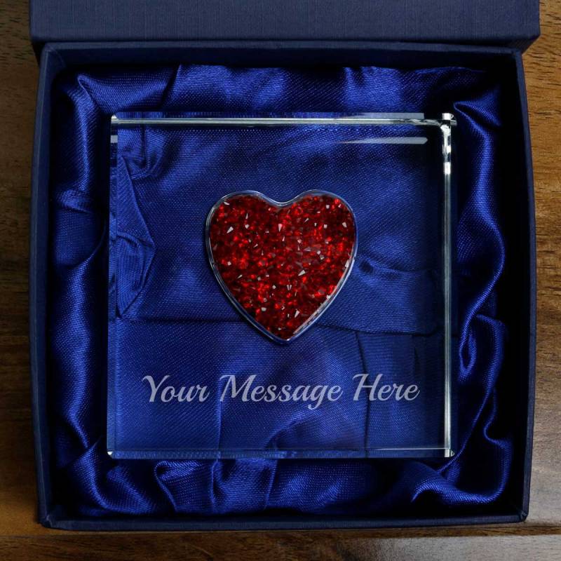 Any Text - Personalised Heart Glass