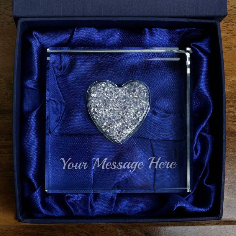 Any Text - Personalised Heart Glass