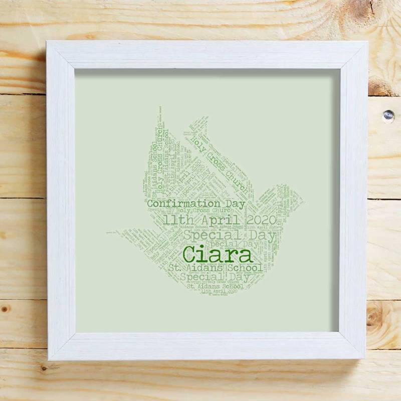 Dove Word Cloud Box Frame