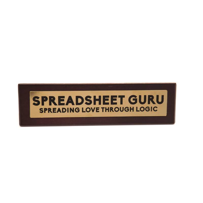 Spreadsheet Guru - Wooden Desk Sign