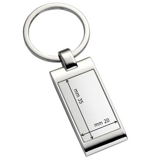 Engraved - Chrome Rectangular Keyring