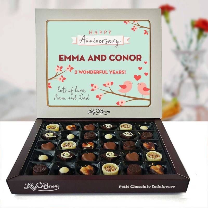 Happy Anniversary Birds Personalised Chocolate Box 290g