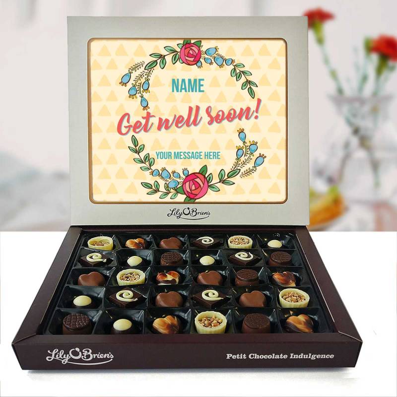 Get Well Soon Flowers Personalised Chocolate Box 290g