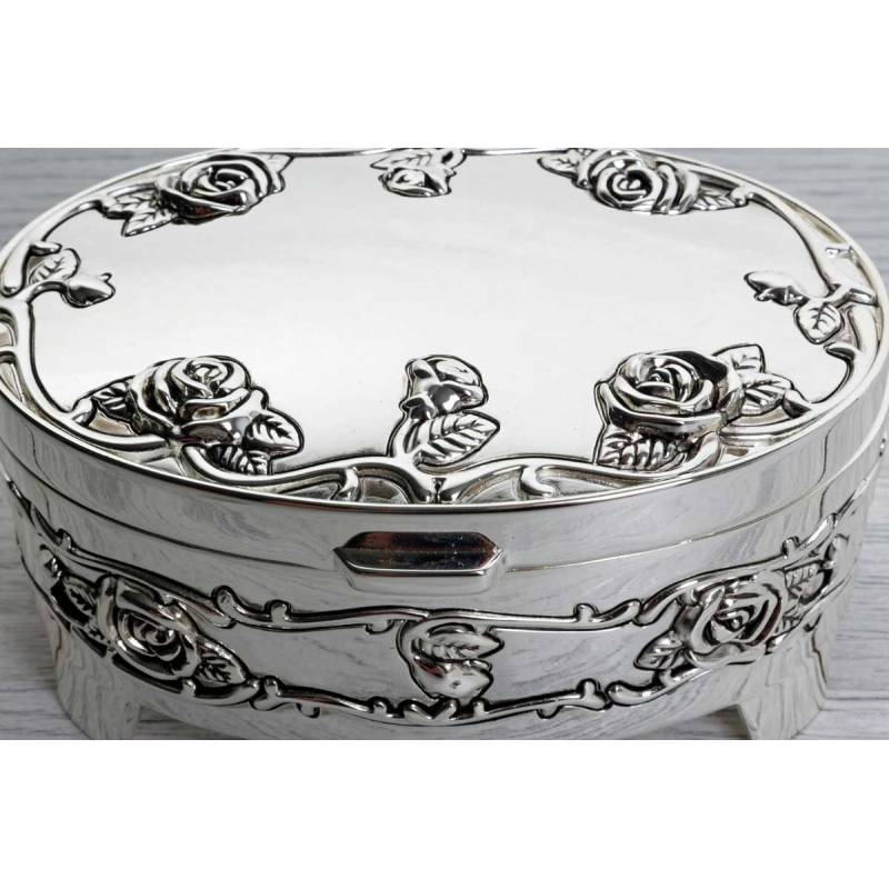 Oval Silverplated Trinket Box - Engraved With Your Message