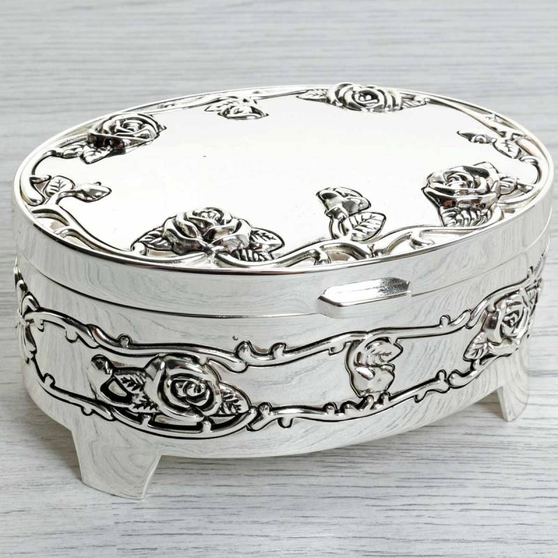 Oval Silverplated Trinket Box - Engraved With Your Message