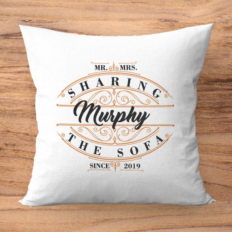 Sharing the Sofa Personalised Cushion Square