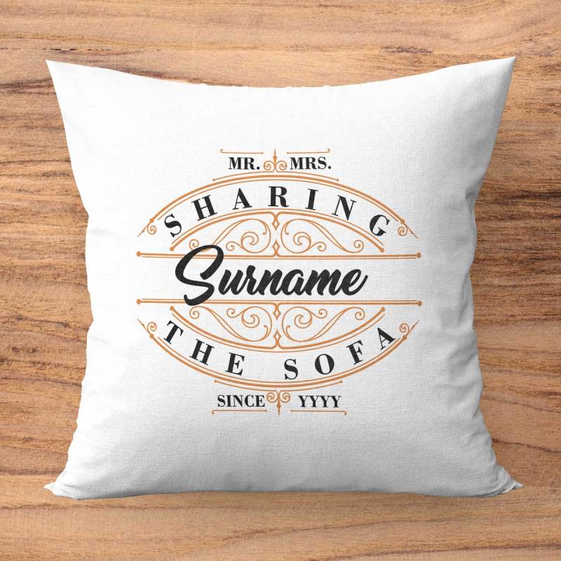 Sharing the Sofa Personalised Cushion Square