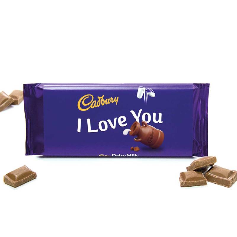 I Love You`- Cadbury Dairy Milk Chocolate Bar 110g