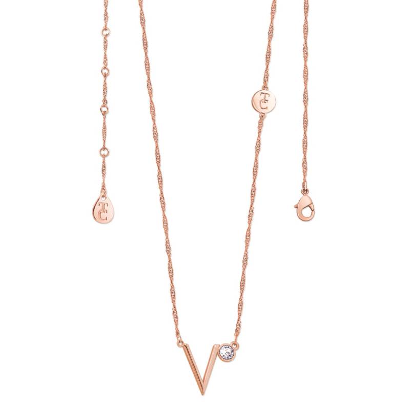 Letter V Rose Gold Pendant