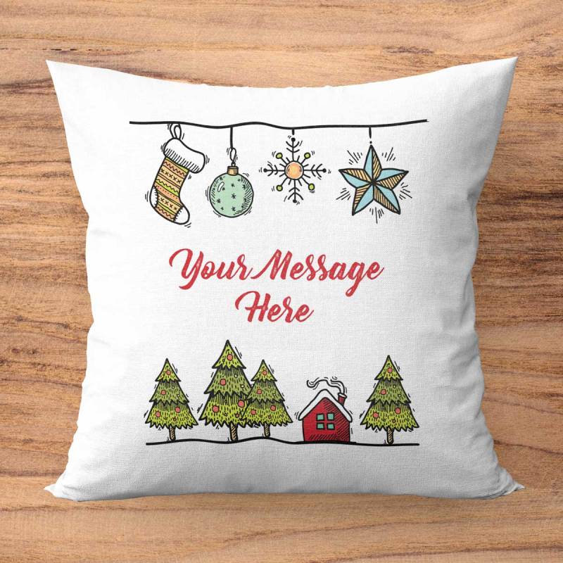 Any Message Christmas Personalised Cushion Square