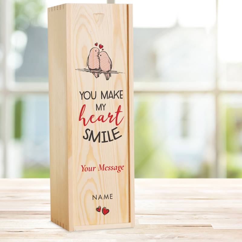 You Make My Heart Smile - Personalised Single Champagne Box