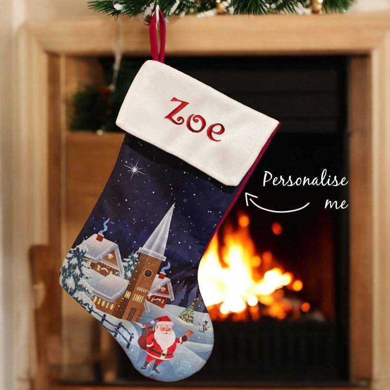 Santa Navy Personalised Christmas Stocking