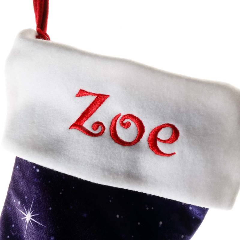 Navy Christmas Santa Personalised Stocking