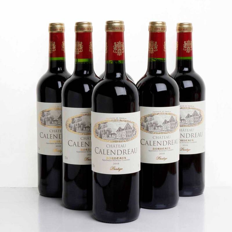 Six Chateau Calendreau Bordeaux in Wooden Crate (Red)