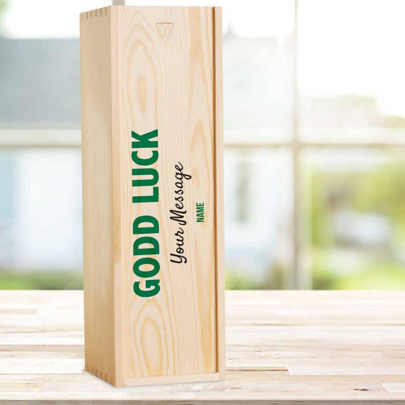 Good Luck Any Message - Personalised Single Champagne Box