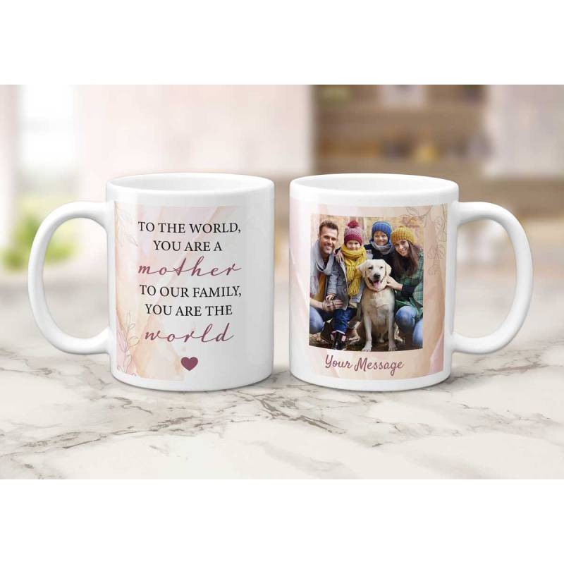 To The World, You Are A Mother, To Our Family You Are The World Any Photo - Personalised Mug