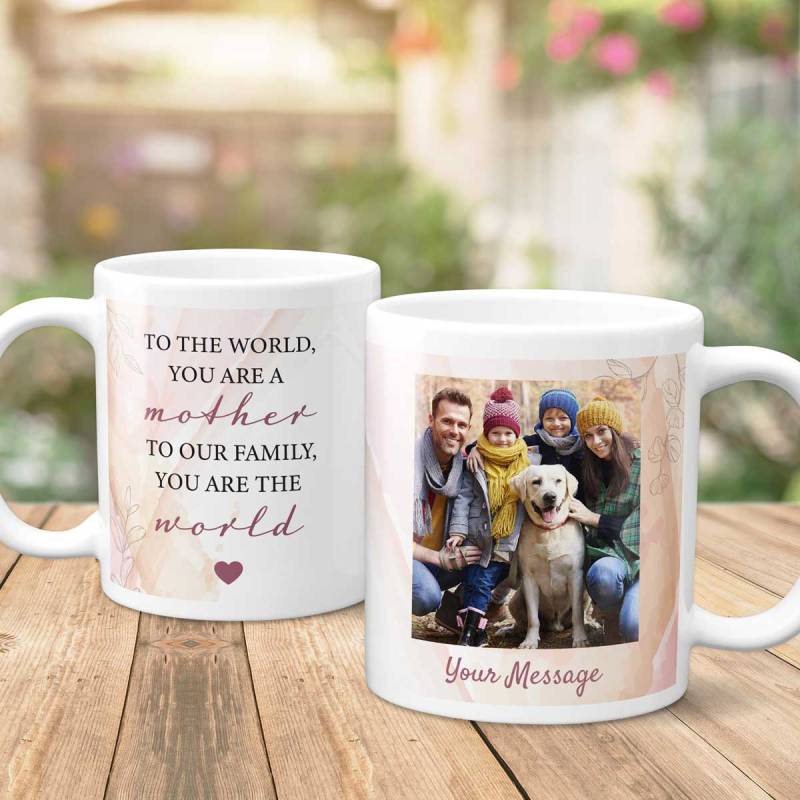 To The World, You Are A Mother, To Our Family You Are The World Any Photo - Personalised Mug