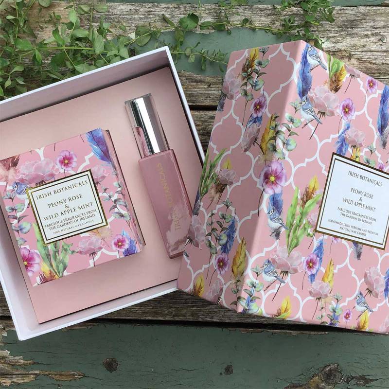 Peony Candle And Perfume Set from Irish Botanicals