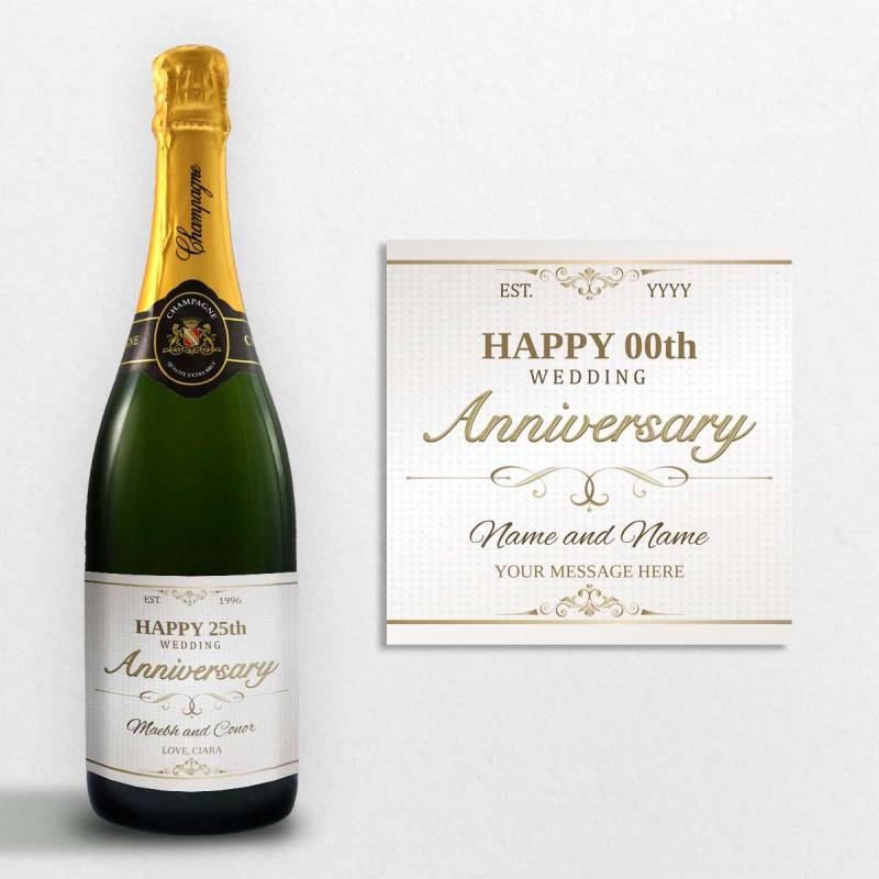 Happy Wedding Anniversary Personalised Champagne