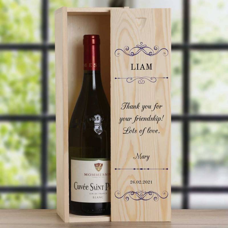 Any Message - Personalised Wooden Single Wine Box