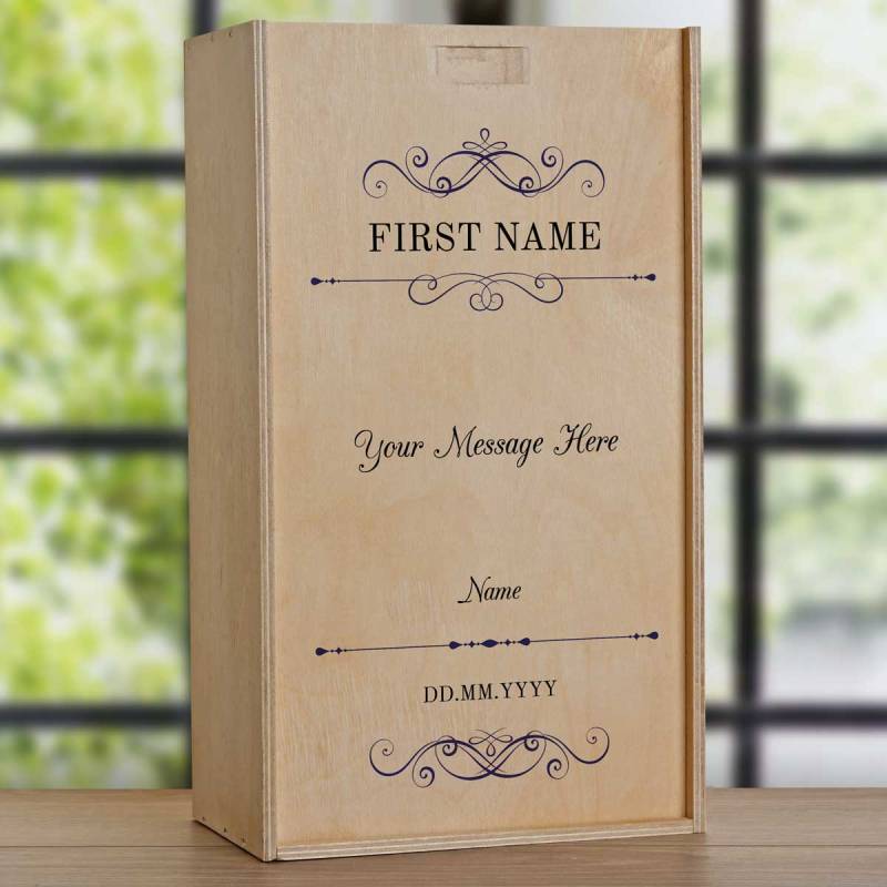 Any Message - Personalised Wooden Double Wine Box