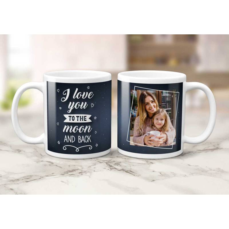 I Love You To The Moon And Back Any Photo - Personalised Mug