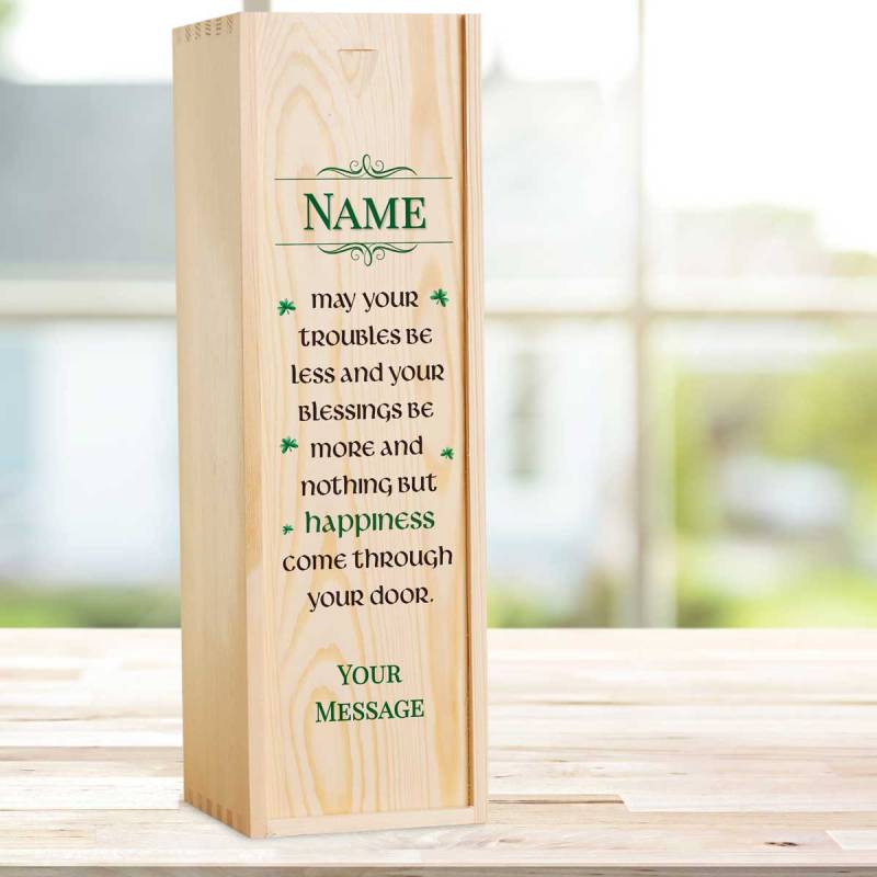 Irish Blessing Any Message - Personalised Single Champagne Box