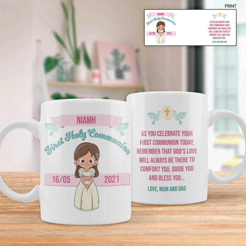 Name's First Holy Communion Girl - Personalised Mug