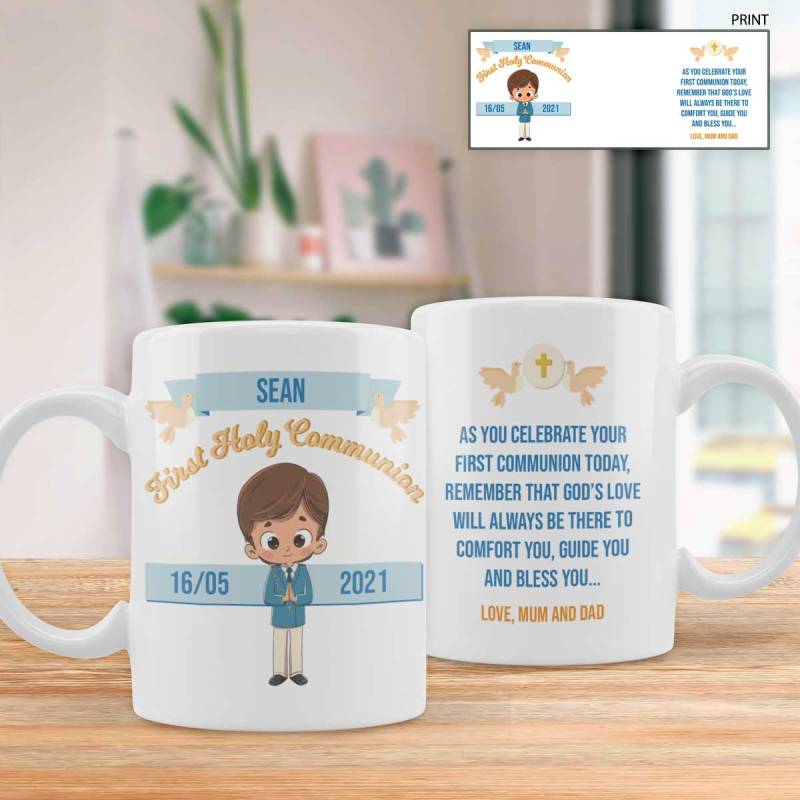 Name's First Holy Communion Boy - Personalised Mug