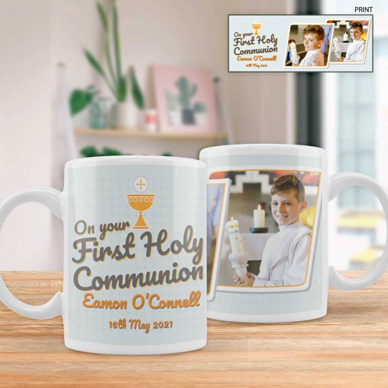 On Your First Holy Communion Any 2 Photos - Personalised Mug