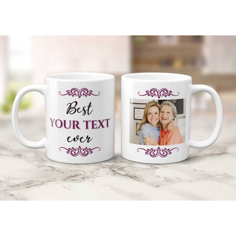 Any Photo Best Any Title Ever Burgundy - Personalised Mug