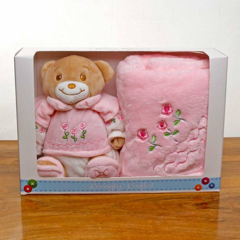 Plush Bear with Matching Blanket - Personalised