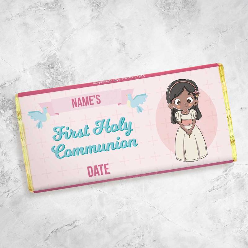 Name's First Holy Communion Girl Personalised Chocolate Bar