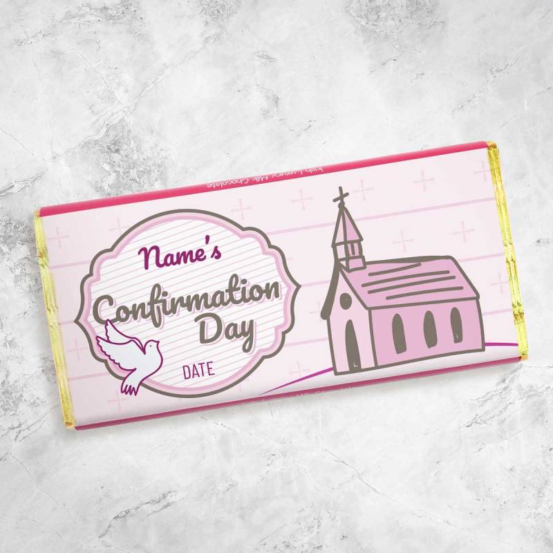 Name's Confirmation Day Church Colours Personalised Chocolate Bar