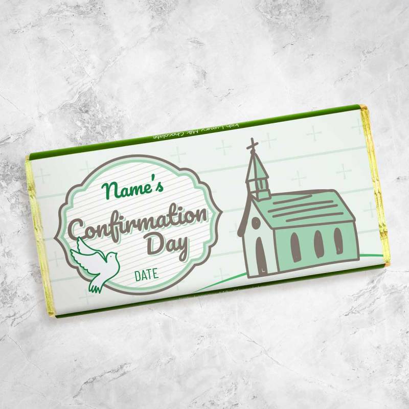 Name's Confirmation Day Church Colours Personalised Chocolate Bar