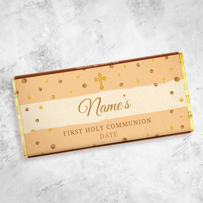 Name's First Holy Communion Confetti Colours Personalised Chocolate Bar