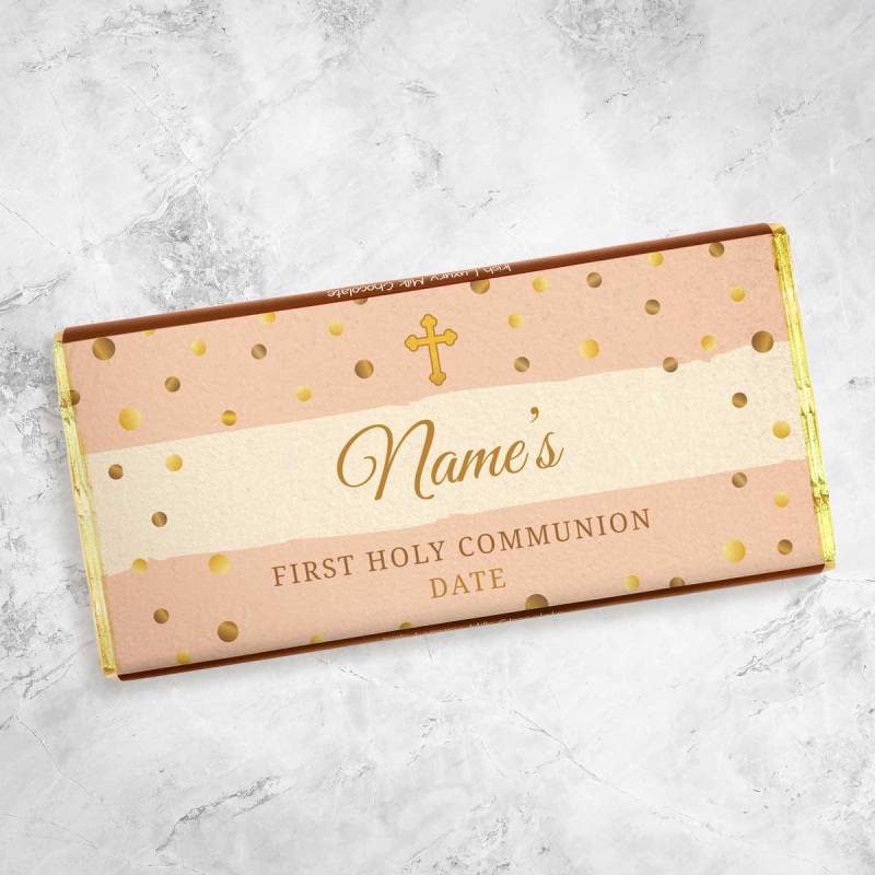 Name's First Holy Communion Confetti Colours Personalised Chocolate Bar