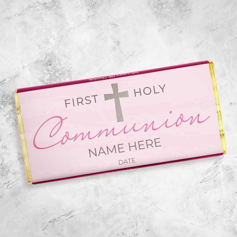 First Holy Communion Cross Personalised Chocolate Bar